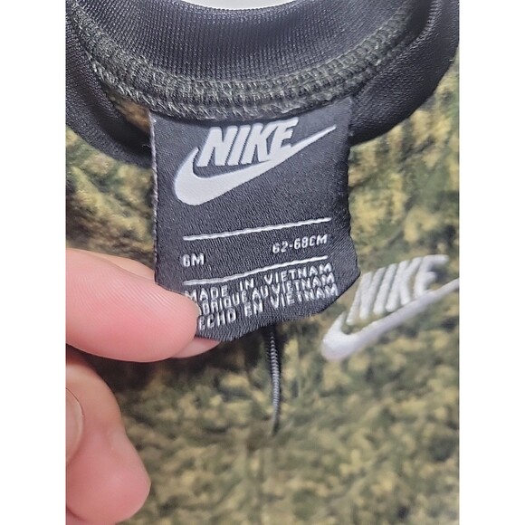 Nike One Piece Infant 6M (62-68cm) Green Camo Suit Fleece Full Zip Retro Y2K - Picture 6 of 8